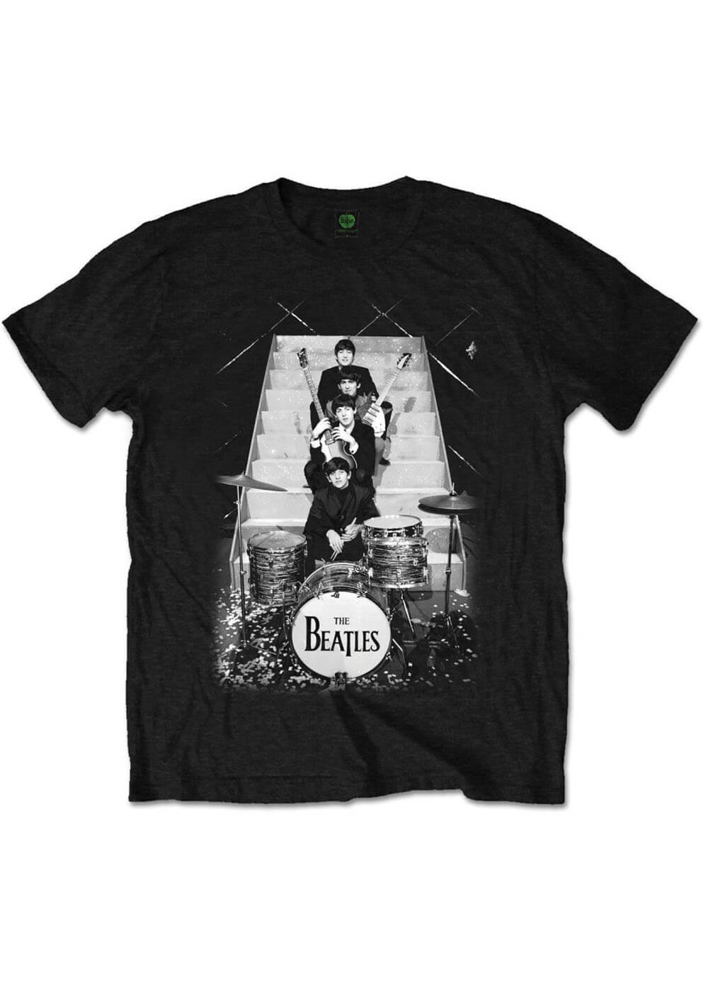 Band Shirts Beatles Stage Stairs T Shirt Black