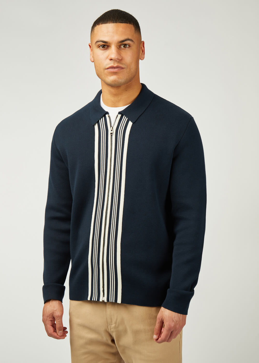 Ben outlet sherman MERINO CARDIGAN SWEATER - NAVY BLAZER